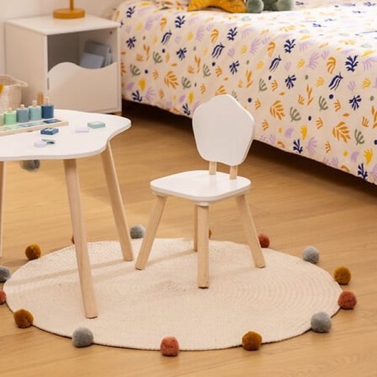 Kindertafel met stoel Douceur Organic – wit, MDF en grenenhout – foto 5
