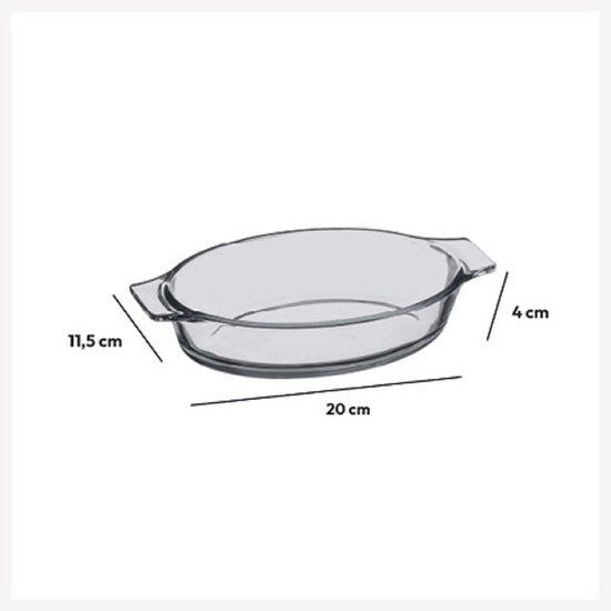 Mini ovenschaal ovaal, set van 2 – borosilicaatglas, 0,4 liter, 20 x 11 cm – foto 2