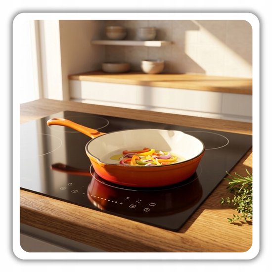 Hage - 4-Piece Cast Iron Kitchen Set - 5L 26 cm Dutch Oven with Lid & 20 cm Frying Pan - 2 Salt and Pepper Mills 100 ml - Enamelled - Induction, Gas & Oven - Ceramic Grinding Mechanism - Orange