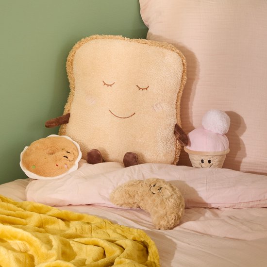 Atmosphera Kids sierkussen Fraci – toast met gezichtje, beige, 30 x 35 cm – foto 2