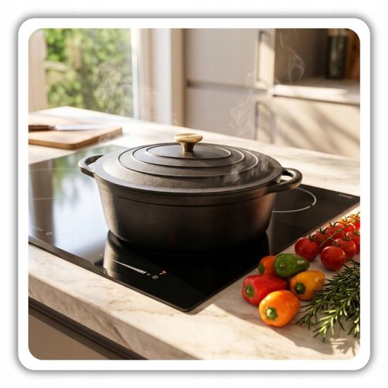 Hage Cast Iron Dutch Oven with Lid – 6 L – Matte Black
