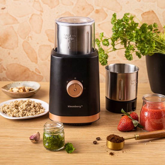 Klausberg KB-7992 elektrische koffie- en kruidenmolen 2-in-1 – 200 W, zwart – foto 4