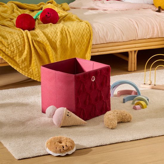 Atmosphera Kids opbergdoos Cerise – opvouwbaar, rood, 30 x 30 x 30 cm – foto 2