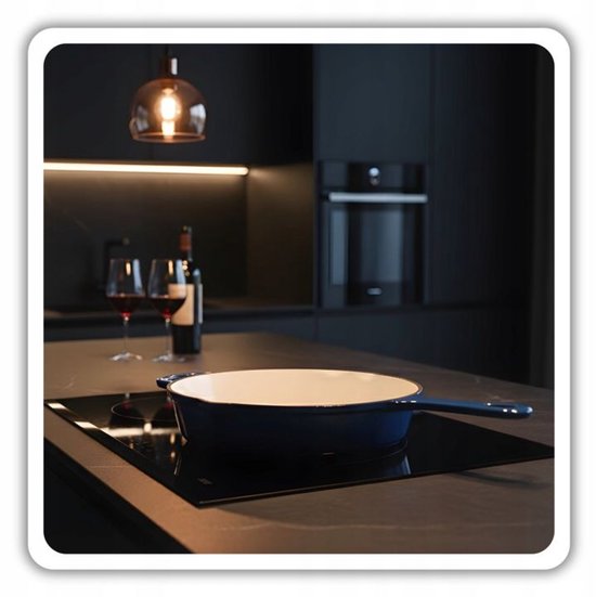 Hage - Frying Pan - Enameled Cast Iron Frying Pan - Cast Iron Frying Pan - Suitable for Induction, Gas & Oven - Ø26 cm - Blue