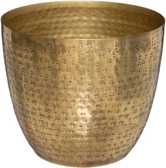 Oasis bloempot van metaal in goud, 18 cm