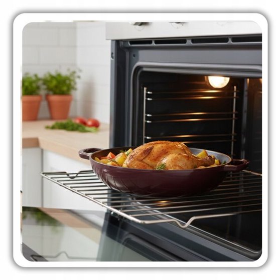 Hage - Braising Pan - Shallow Cast Iron Braiser with Lid - Enameled - Oven & Induction Suitable - For Roasting, Stewing and Casseroles - 3 Liters - 40.5 x 30 x 10.5 cm - Aubergine Purple