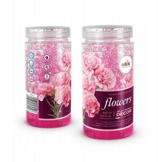 Elix Jelly Pearls geurparels Flowers – gel luchtverfrisser 400 ml – foto 2