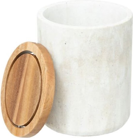 5Five Como tafelafvalemmer met deksel – marmereffect beige, 1,5 liter – foto 2