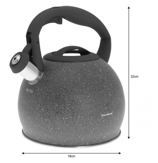 Klausberg KB-7267 whistling kettle - 3L - stainless steel - all heat sources
