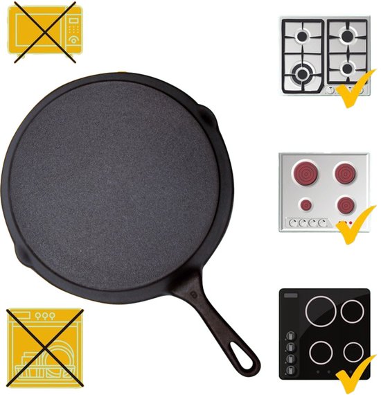 Hage - Cast Iron Frying Pan - Mini Skillet - Natural Non-Stick Effect - BBQ & Campfire - For Baking, Roasting, Grilling & Serving - Ø20 x 4.5 cm - Black