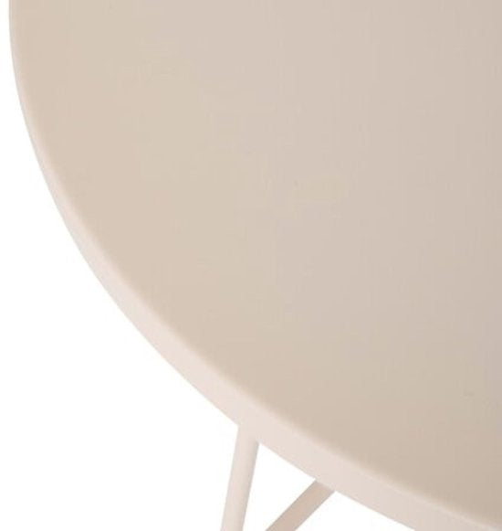Salontafel en bijzettafel beige (latte) – rond, metaal, Ø 38 x 42 cm – foto 5