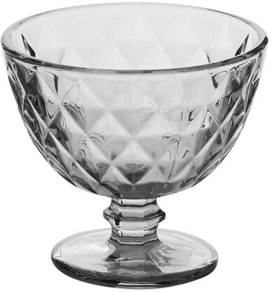 Ice Cream Sundae Cups - Set of 6 - Ice Cream Holder - Dessert Bowl - Glass Ice Cream Cup - Glass Dessert Bowl - Coupe for Ice Cream, Sorbet & Desserts - Dishwasher Safe - 300 ml - Grey