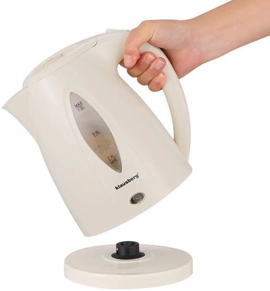 Klausberg KB-9002 waterkoker beige – 1,2 liter, 1100 W, 360° voet – foto 2