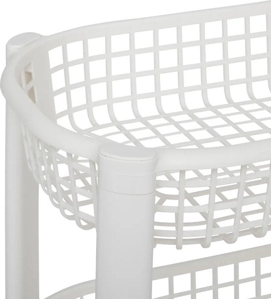 5Five opbergtrolley met 4 lagen – wit, opvouwbaar, op wielen, 46 x 25 x 79 cm – foto 3