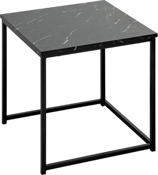 Atmosphera bijzettafels met marmereffect, set van 2 – zwart, H 36 en 40 cm – foto 2