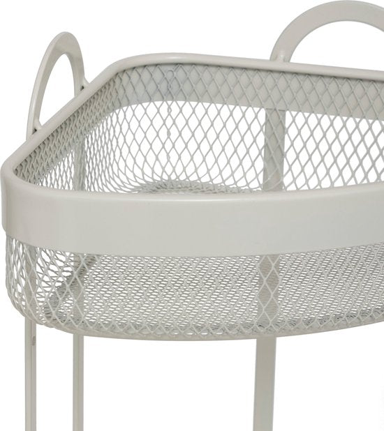 Vrijstaand hoekrek MAYAJ van beige staal – 2 niveaus, 23 x 23 x 33,5 cm – foto 3
