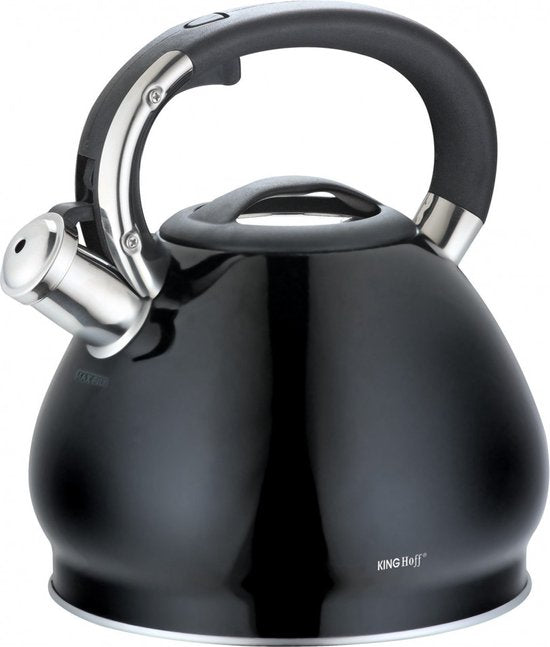 Kinghoff 1221 fluitketel zwart – rvs, 3,4 liter, geschikt voor inductie – foto 2