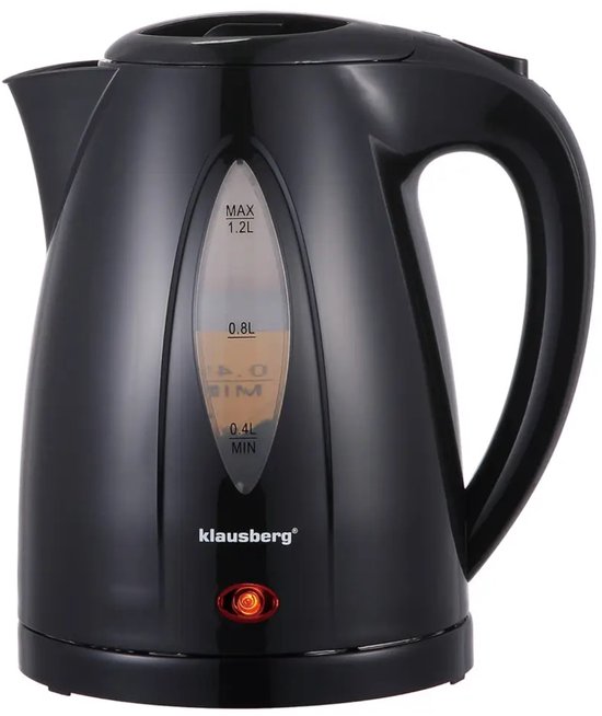 Klausberg KB-9001 waterkoker 1,2 liter – zwart, 1100 W, draaibare voet