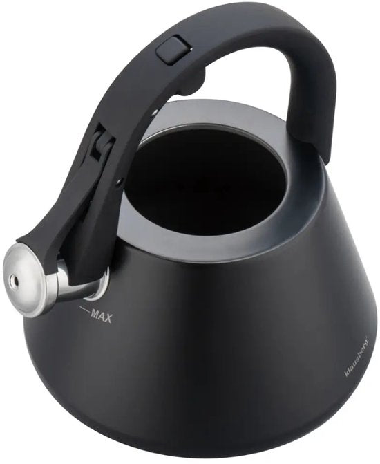 Klausberg 7948 - Bouilloire sifflante - 2,5 litres - Acier inoxydable - noir