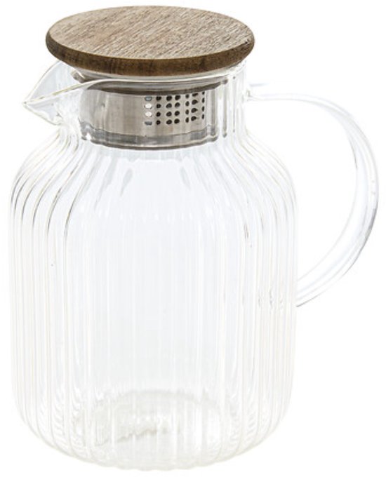 Secret de Gourmet glazen theepot met infuser – met deksel, 1,6 liter