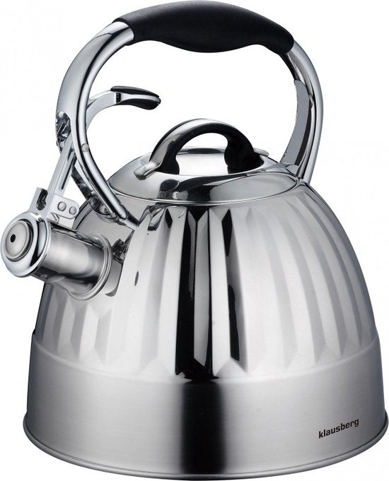 Klausberg 7479 fluitketel 3 liter – rvs, voor alle warmtebronnen