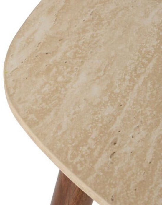 Set of 3 coffee tables / side tables Mileo – travertine look – nesting tables – max height 60 cm