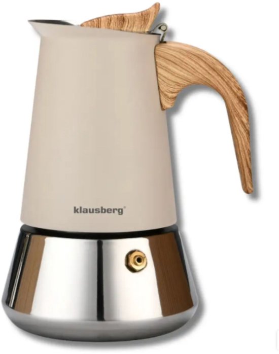 Klausberg KB-7995 espresso koffiemaker (mokapot) – 300 ml, RVS, inductie