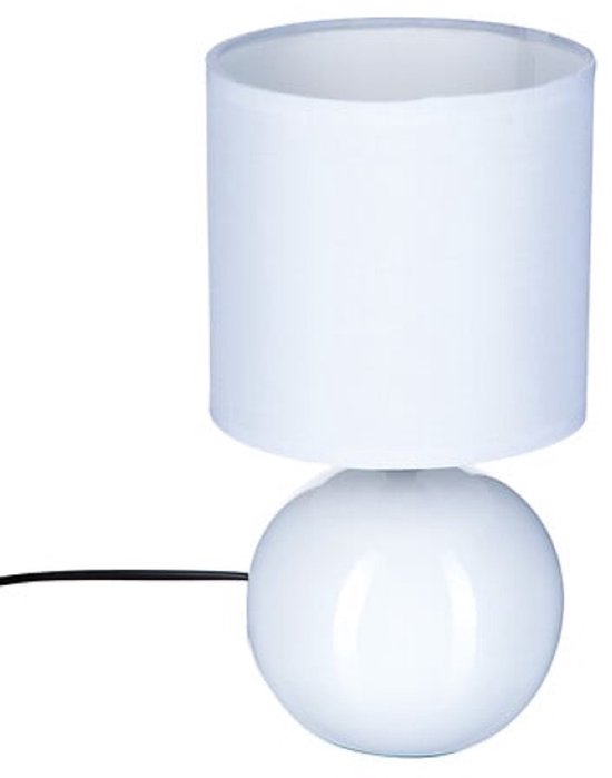 Timéo bol tafellamp wit, set van 2 – keramische lamp van 25 cm hoog – foto 2