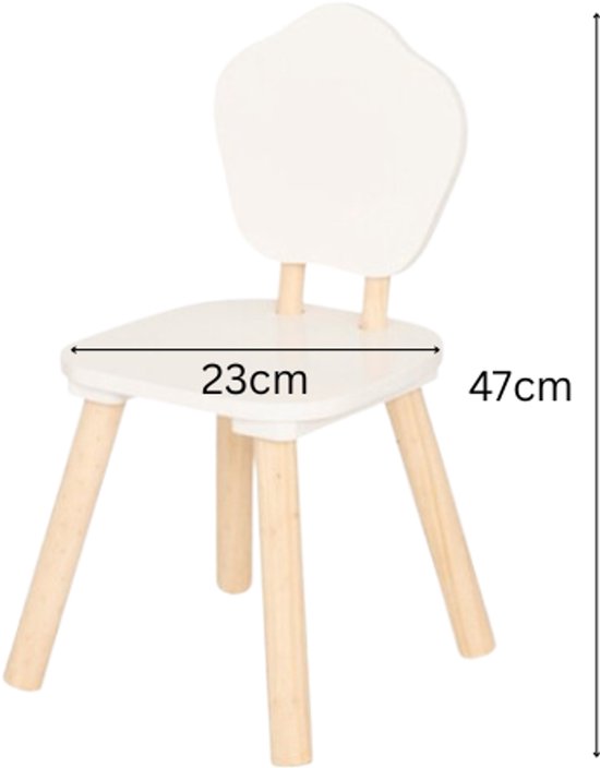 Kindertafel met stoel Douceur Organic – wit, MDF en grenenhout – foto 11