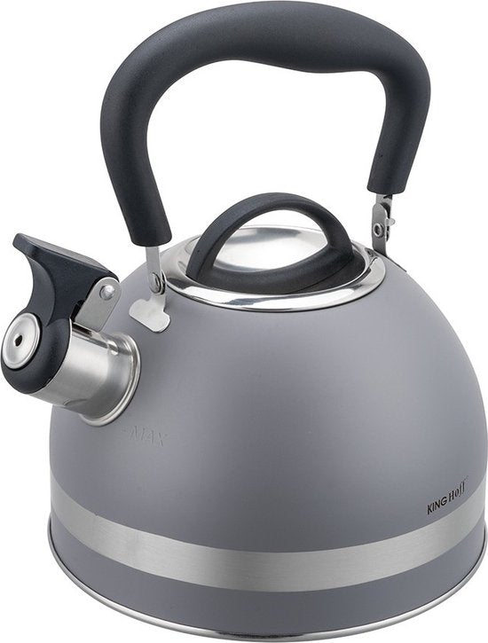Kinghoff 1851 fluitketel RVS – 1,8 liter, grijs, ook voor inductie – foto 2