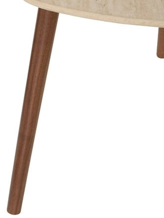 Set of 3 coffee tables / side tables Mileo – travertine look – nesting tables – max height 60 cm