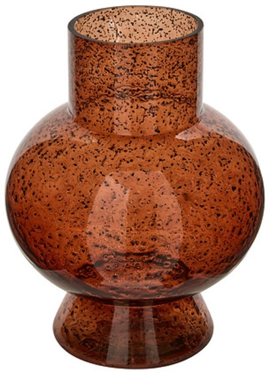 Bubble Vase - Decorative Glass Vase with Spherical Design - Modern Flower Vase - Designer Vase for Dried Flowers and Fresh Flowers - Ø 18 x 23 cm - Amber Yellow