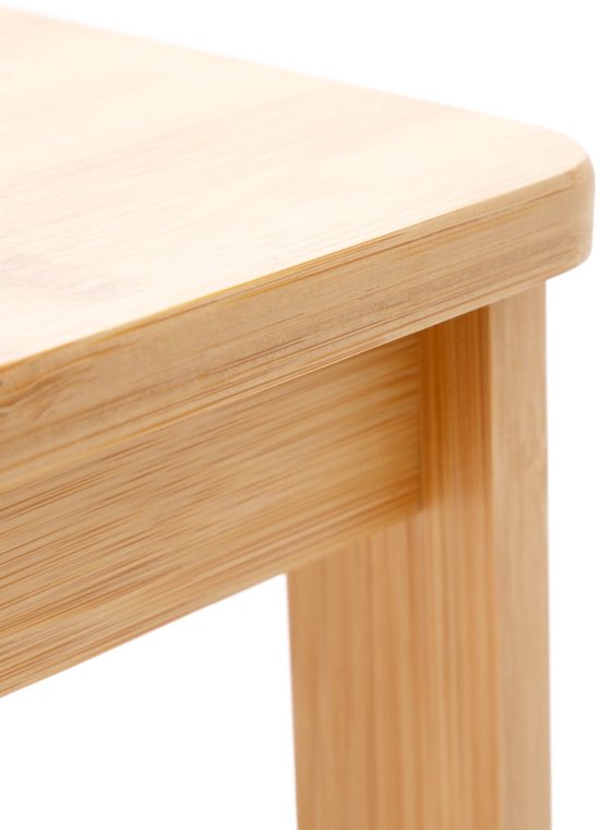 HOMLA - Stacking stool with step - Bamboo Natural - 42.7 x 40 x 49.6 cm