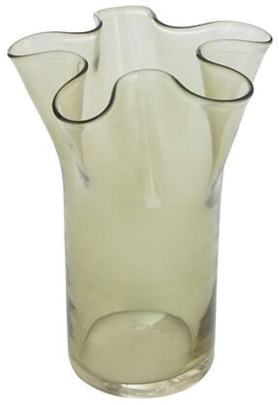 Vase - Glass Flower Vase - Decorative Vase - Mouth-blown - Waterproof - For Flowers & Branches - Living Room & Interior - Ø17 x 23.5 cm - Green