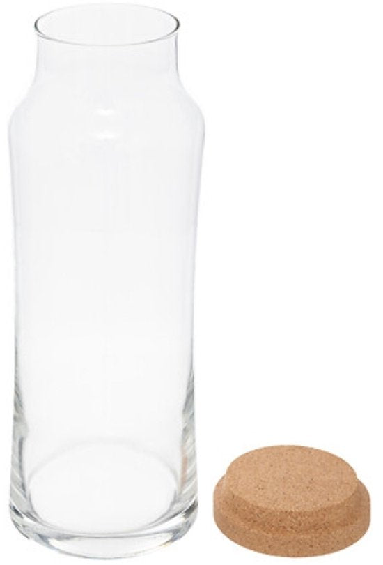 Glazen waterkaraf 1 liter, set van 2 – slanke schenkkaraf van 25 cm hoog – foto 2