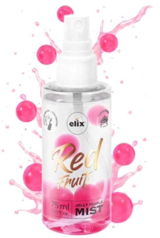 Elix Jelly Pearls luchtverfrisser spray Red Fruits – voor auto en kamer, 75 ml