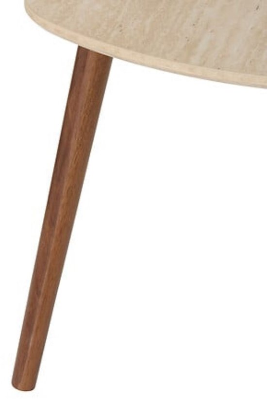 Set of 3 coffee tables / side tables Mileo – travertine look – nesting tables – max height 60 cm