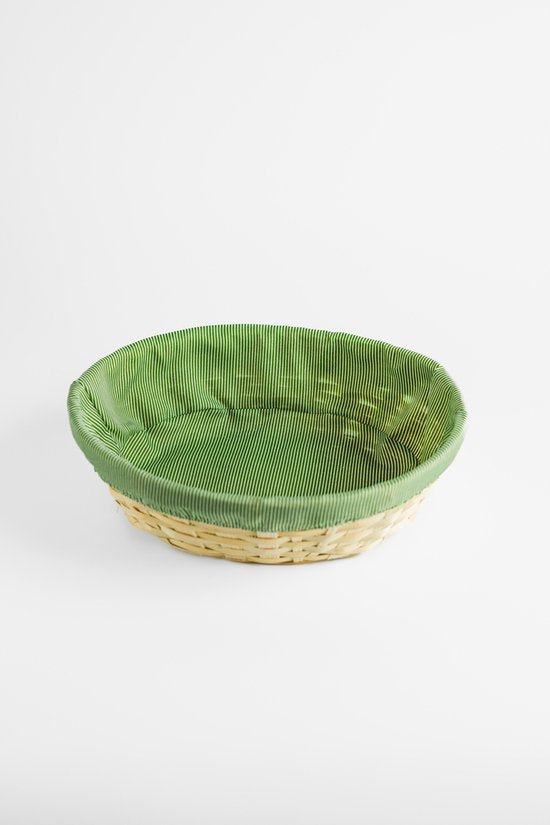 MPLCo bamboe opbergmand met groen deksel – ovaal, 29 x 21 x 7 cm – foto 2