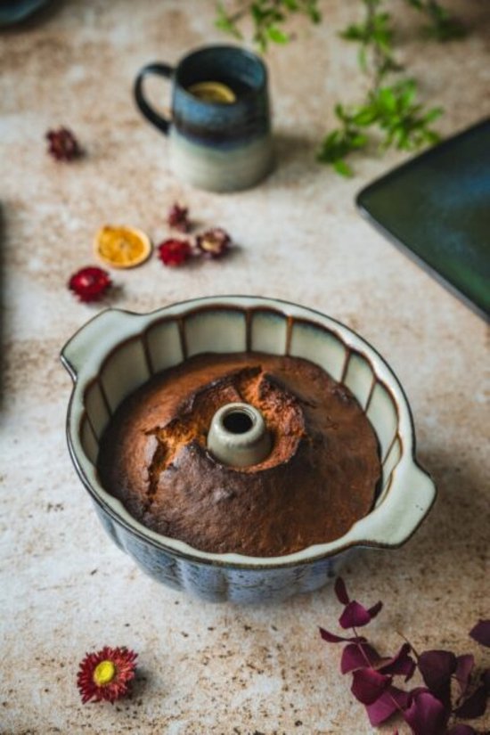 MPLCo - Bundt Pan - Baking Mold - Cake Mold with Center Tube - Oven, Microwave & Dishwasher Safe - Ø28 x 8.5 cm - Navy Gray