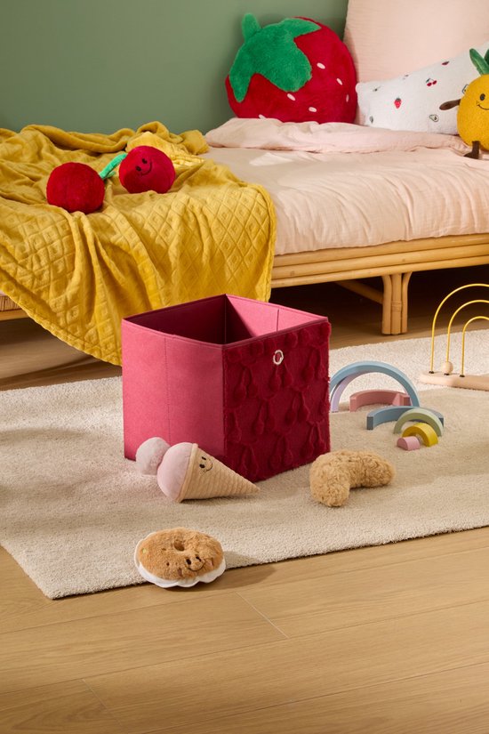 Atmosphera Kids opbergdoos Cerise – opvouwbaar, rood, 30 x 30 x 30 cm – foto 3