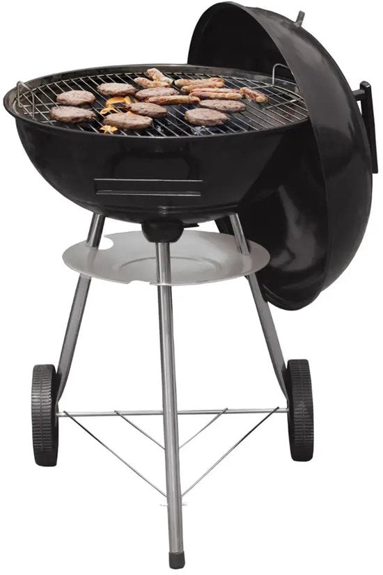 Kinghoff kogelbarbecue met deksel en wielen – houtskool bbq, rooster Ø 41 cm