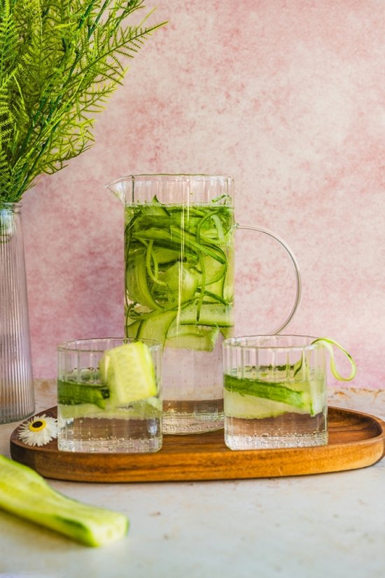 MPLCo Carafe Set – 5-piece – Carafe 1.2 L + 4 Glasses – Transparent