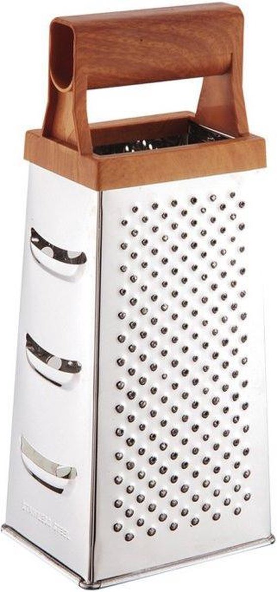 Kinghoff rasp met 4 raspvlakken – rvs en kunststof, 9 x 7 x 25 cm