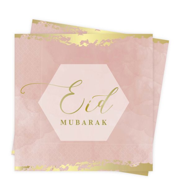 Eid Mubarak napkins old pink