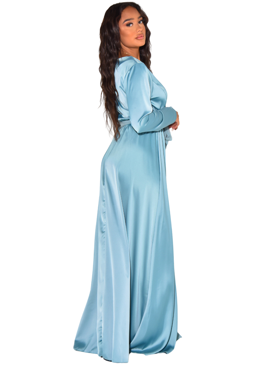 Emilia Dress – damesjurk in zwart, beige of turquoise, maat S tot L – foto 33