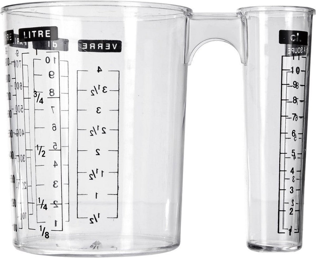 5Five dubbele maatbeker/mengbeker 1000 ml – transparant kunststof – foto 2