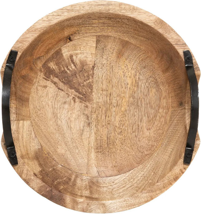 5Five houten fruitschaal met hengsels – mangohout, Ø 30 cm – foto 2