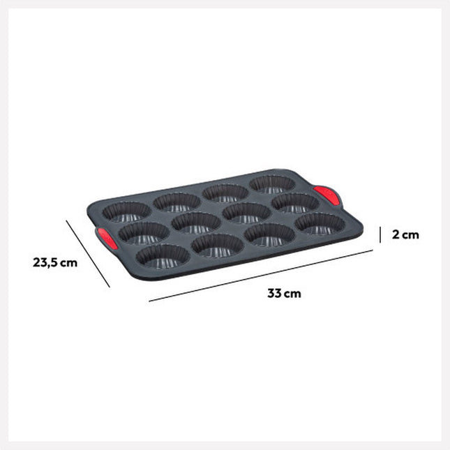 5Five siliconen muffinvorm voor 12 muffins of cupcakes – 33 x 23 cm, zwart – foto 2
