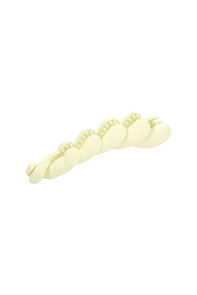 Haarclip crème wit in vlechtdesign – 12 cm, licht polycarbonaat