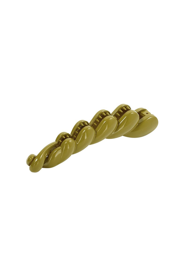 Green Hair Clip in Braided Design – Trendy Accessory – 12 cm – PC Material